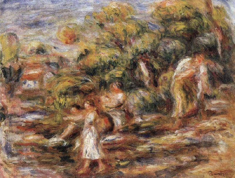 Pierre Renoir The Washerwomen oil painting image